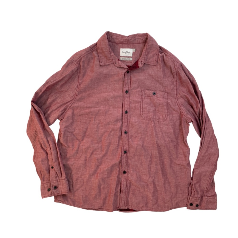 Goodfellow & Co Men's Casual Red Button-Down Shirt